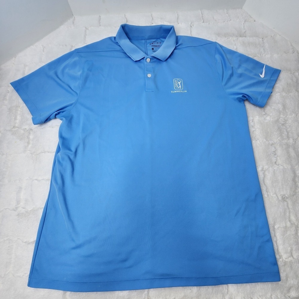 Nike Golf Dri-Fit Polo Shirt LRG TPC Players Club Summerlin Blue Vegas Standard